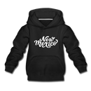 New Mexico Youth Hoodie - Hand Lettered Youth New Mexico Hooded Sweatshirt - black