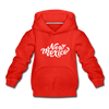 New Mexico Youth Hoodie - Hand Lettered Youth New Mexico Hooded Sweatshirt - red