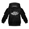 New Mexico Youth Hoodie - Hand Lettered Youth New Mexico Hooded Sweatshirt - charcoal gray
