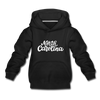 North Carolina Youth Hoodie - Hand Lettered Youth North Carolina Hooded Sweatshirt - black