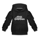North Carolina Youth Hoodie - Hand Lettered Youth North Carolina Hooded Sweatshirt - black