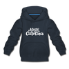 North Carolina Youth Hoodie - Hand Lettered Youth North Carolina Hooded Sweatshirt - navy