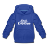North Carolina Youth Hoodie - Hand Lettered Youth North Carolina Hooded Sweatshirt - royal blue