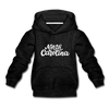 North Carolina Youth Hoodie - Hand Lettered Youth North Carolina Hooded Sweatshirt - charcoal gray