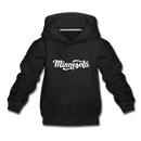 Minnesota Youth Hoodie - Hand Lettered Youth Minnesota Hooded Sweatshirt - black