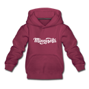 Minnesota Youth Hoodie - Hand Lettered Youth Minnesota Hooded Sweatshirt - burgundy