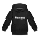 Mississippi Youth Hoodie - Hand Lettered Youth Mississippi Hooded Sweatshirt - black