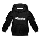 Mississippi Youth Hoodie - Hand Lettered Youth Mississippi Hooded Sweatshirt - charcoal gray