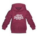 North Dakota Youth Hoodie - Hand Lettered Youth North Dakota Hooded Sweatshirt - burgundy
