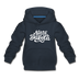 North Dakota Youth Hoodie - Hand Lettered Youth North Dakota Hooded Sweatshirt - navy