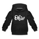 Ohio Youth Hoodie - Hand Lettered Youth Ohio Hooded Sweatshirt - black