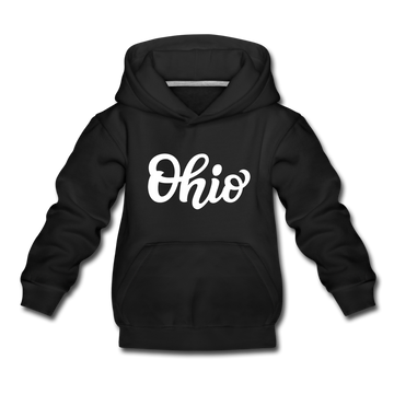 Ohio Youth Hoodie - Hand Lettered Youth Ohio Hooded Sweatshirt - black