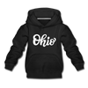 Ohio Youth Hoodie - Hand Lettered Youth Ohio Hooded Sweatshirt - black