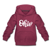 Ohio Youth Hoodie - Hand Lettered Youth Ohio Hooded Sweatshirt - burgundy