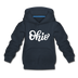 Ohio Youth Hoodie - Hand Lettered Youth Ohio Hooded Sweatshirt - navy