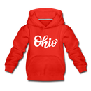 Ohio Youth Hoodie - Hand Lettered Youth Ohio Hooded Sweatshirt - red