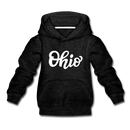 Ohio Youth Hoodie - Hand Lettered Youth Ohio Hooded Sweatshirt - charcoal gray