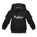 Pennsylvania Youth Hoodie - Hand Lettered Youth Pennsylvania Hooded Sweatshirt - black