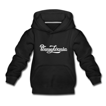 Pennsylvania Youth Hoodie - Hand Lettered Youth Pennsylvania Hooded Sweatshirt - black