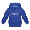 Pennsylvania Youth Hoodie - Hand Lettered Youth Pennsylvania Hooded Sweatshirt - royal blue