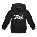 Texas Youth Hoodie - Hand Lettered Youth Texas Hooded Sweatshirt - black
