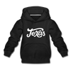 Texas Youth Hoodie - Hand Lettered Youth Texas Hooded Sweatshirt - black