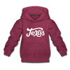 Texas Youth Hoodie - Hand Lettered Youth Texas Hooded Sweatshirt - burgundy