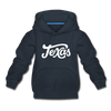 Texas Youth Hoodie - Hand Lettered Youth Texas Hooded Sweatshirt - navy