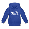 Texas Youth Hoodie - Hand Lettered Youth Texas Hooded Sweatshirt - royal blue