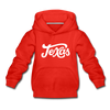 Texas Youth Hoodie - Hand Lettered Youth Texas Hooded Sweatshirt - red