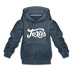 Texas Youth Hoodie - Hand Lettered Youth Texas Hooded Sweatshirt - heather denim