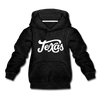 Texas Youth Hoodie - Hand Lettered Youth Texas Hooded Sweatshirt - charcoal gray