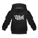 Utah Youth Hoodie - Hand Lettered Youth Utah Hooded Sweatshirt - black