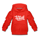 Utah Youth Hoodie - Hand Lettered Youth Utah Hooded Sweatshirt - red