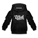 Utah Youth Hoodie - Hand Lettered Youth Utah Hooded Sweatshirt - charcoal gray