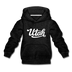 Utah Youth Hoodie - Hand Lettered Youth Utah Hooded Sweatshirt - charcoal gray