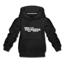 Michigan Youth Hoodie - Hand Lettered Youth Michigan Hooded Sweatshirt - black