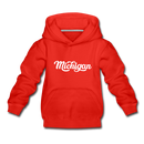 Michigan Youth Hoodie - Hand Lettered Youth Michigan Hooded Sweatshirt - red