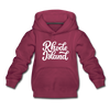 Rhode Island Youth Hoodie - Hand Lettered Youth Rhode Island Hooded Sweatshirt - burgundy