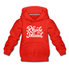 Rhode Island Youth Hoodie - Hand Lettered Youth Rhode Island Hooded Sweatshirt - red