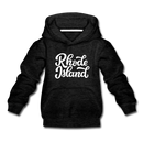 Rhode Island Youth Hoodie - Hand Lettered Youth Rhode Island Hooded Sweatshirt - charcoal gray