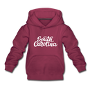 South Carolina Youth Hoodie - Hand Lettered Youth South Carolina Hooded Sweatshirt - burgundy