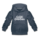 South Carolina Youth Hoodie - Hand Lettered Youth South Carolina Hooded Sweatshirt - heather denim