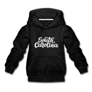 South Carolina Youth Hoodie - Hand Lettered Youth South Carolina Hooded Sweatshirt - charcoal gray