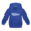 Oklahoma Youth Hoodie - Hand Lettered Youth Oklahoma Hooded Sweatshirt - royal blue