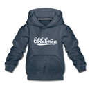 Oklahoma Youth Hoodie - Hand Lettered Youth Oklahoma Hooded Sweatshirt - heather denim