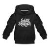 South Dakota Youth Hoodie - Hand Lettered Youth South Dakota Hooded Sweatshirt - black