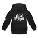 South Dakota Youth Hoodie - Hand Lettered Youth South Dakota Hooded Sweatshirt - black
