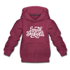 South Dakota Youth Hoodie - Hand Lettered Youth South Dakota Hooded Sweatshirt - burgundy