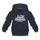 South Dakota Youth Hoodie - Hand Lettered Youth South Dakota Hooded Sweatshirt - navy